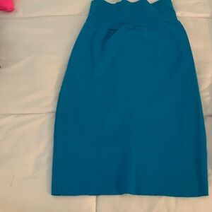 American Apparel Vibrant Turquoise Pencil Skirt